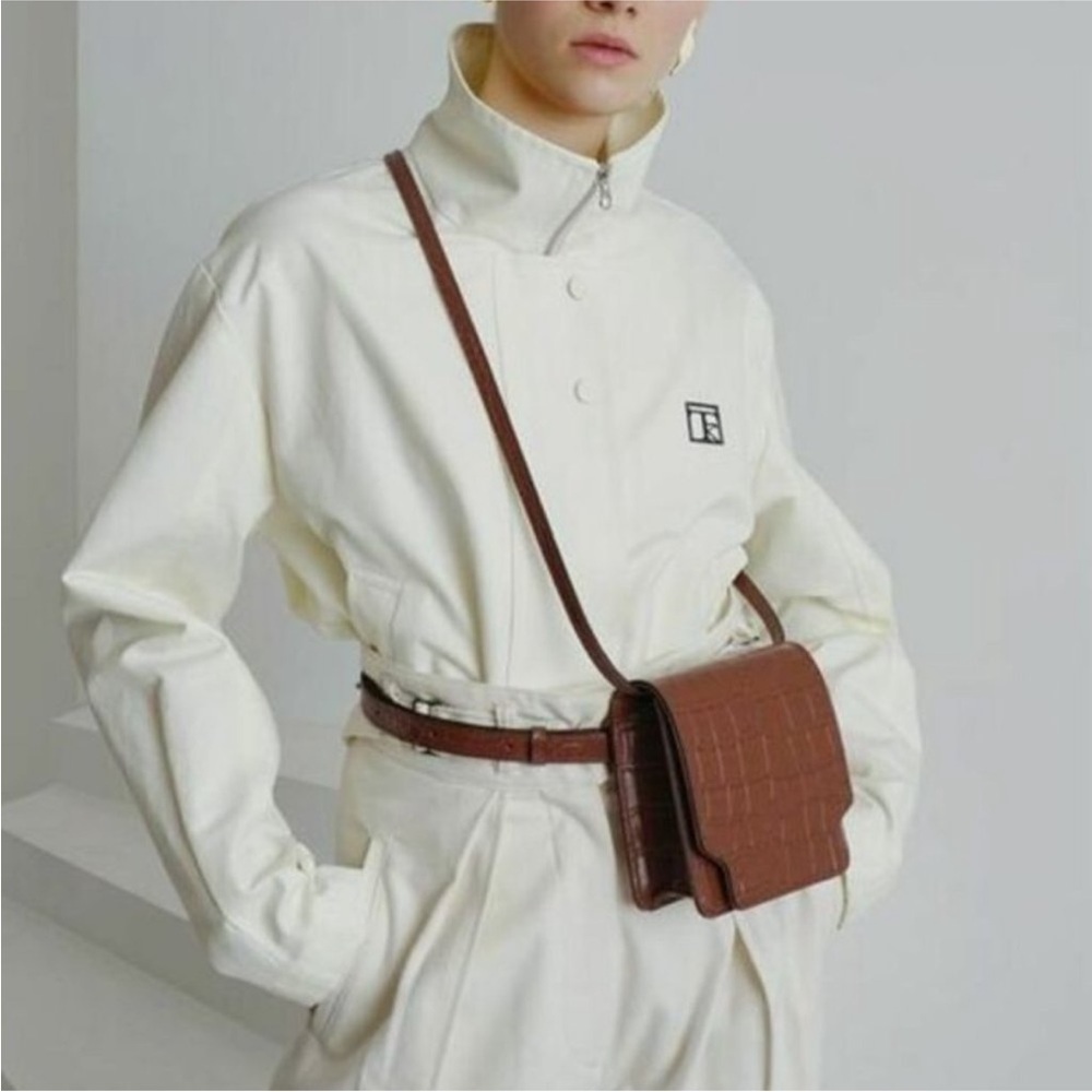 Marge Sherwood convertible crossbody belt bag croc embossed leather bag